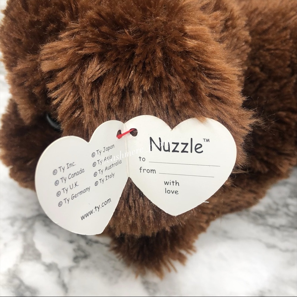 Ty Classic Nuzzle Puppy Plush Floppy Chocolate Brown Dog Vintage 2010 - Picture 6 of 8